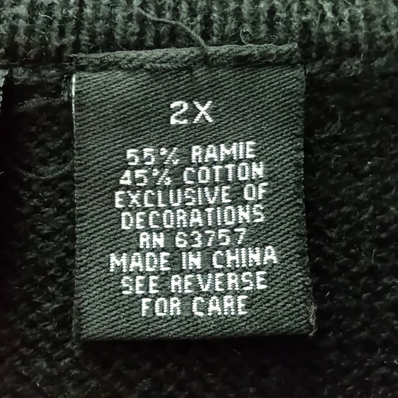 REBECCA MALONE Size 2X Ramie Cotton Black/Silver Embroidered Zip Christmas Vest - Picture 2 of 10